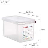 thumbnail of Contenitore Araven Gastronorm GN 1/4 Per Alimenti - 4.3 Litri - cm 26.5X16.2X15h