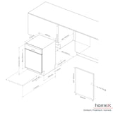 thumbnail of homeX Geschirrspüler 60 cm, Einbau Spülmaschine teilintegrierbar - 14 Maßgedecke, 7 Programme, AquaStop, DWSI601444C