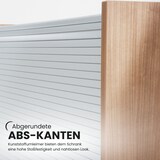 thumbnail of bümö Rollladenschrank in Buche/Silber mit Bogengriff - Vertikal Jalousieschrank 90 cm breit, Aktenschrank abschließbar, Büroschrank für Ordner & Co.