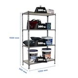 thumbnail of SimonRack Estante Metálico 1500x1200x500 mm, 4 Prateleiras em Madeira, Estrutura em Aço, 200 kg por Nível, Galvanizado/Madeira – Maderclick
