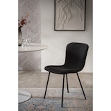 thumbnail of SalesFever Esszimmer-Stuhl im 4er Set | Bezug Bouclé Stoff | Beine Metall | B 44 x T 52 x H 79 cm | schwarz