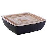 thumbnail of APS 84562 Saladier melamine noir et aspect bois 25 x 25 cm, H 7,5 cm
