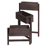 thumbnail of Pflanzregal T275, Standregal Blumenständer Pflanzkasten, 65x108x15cm, Holz Shabby-Look Vintage ~ grau-braun