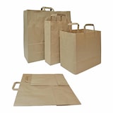 thumbnail of 250x Papiertragetaschen aus Kraftpapier 320+220x250mm braun 70 gr.