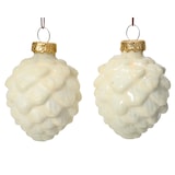 thumbnail of 6 Glaszapfen 7cm Christbaumschmuck Weihnachtskugeln Weihnachtsbaumschmuck Wollweiß