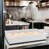 thumbnail of Set 2 Cassetta Service per Impasti 60x40x13h cm con Fondo e Pareti Chiuse Capacità 26 litri Impilabile Bianco Polietilene Alimentare