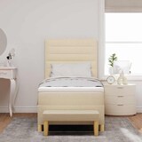 thumbnail of vidaXL Boxspringbett mit Kopfteil Creme 200 x 90 cm Stoff