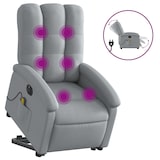 thumbnail of vidaXL Elektrischer Massagesessel mit Aufstehhilfe Hellgrau Stoff