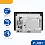 thumbnail of Exquisit Einbau-Mikrowellenherd, 20 Liter, Mikrowelle + Grill, 8 automatische Kochprogramme,EMW20.1 G schwarz