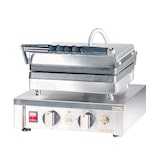 thumbnail of Romux® Gaufrier Électrique Professionnel Simple de Table en Acier Inox 33x33 cm | Plaques de Cuisson en fonte en Fonte - 4 Gaufres Carrées - 2000 W