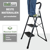 thumbnail of Trittleiter 3-stufig klappbar TÜV/GS 150 kg Anti-Rutsch Trittflächen Klapptritt Leiter in Anthrazit