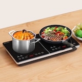 thumbnail of Sommertal Induktionskochfeld 2 Platten 3500W Tragbar Super-Slim Design bis 240 °C mit 4h Timer, Touch-Bedienung