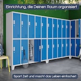 thumbnail of Umkleideschrank Spind BERLIN - 10 Abteile, Etikettenhalter Lüftungsschlitze | Umkleidespind Schließfachschrank Garderobenspind, 172x136x45cm Grau-Blau