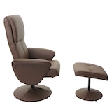 thumbnail of Helsinki relaxfauteuil, TV fauteuil TV fauteuil met kruk ~ kunstleder, taupe