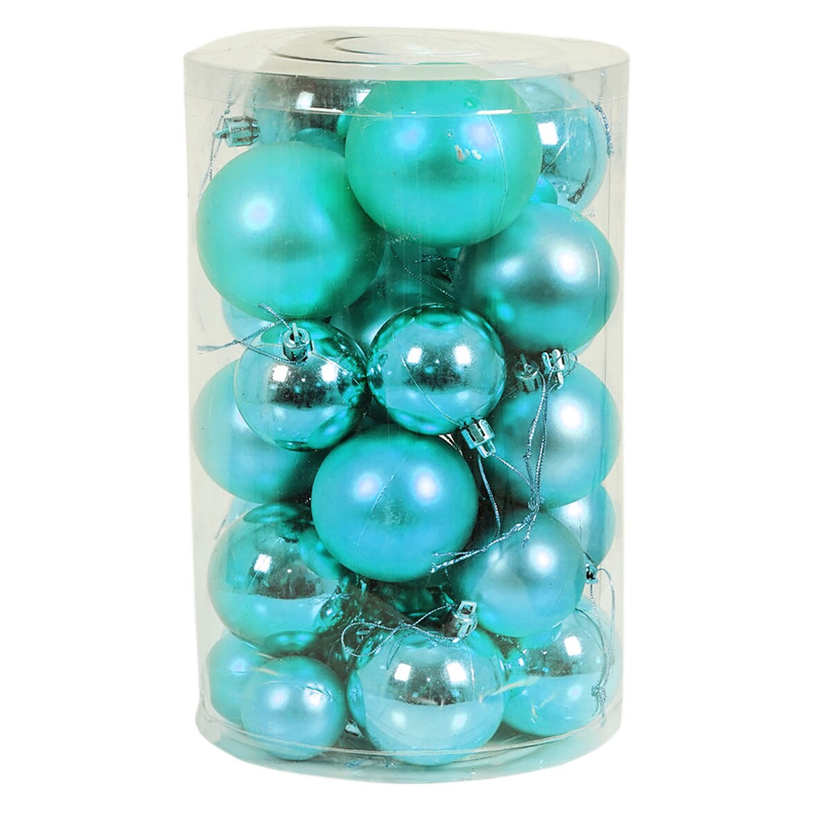 30tlg. Christbaumkugeln / Weihnachtskugeln petrol Ø 4/5/6/7cm