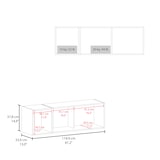 thumbnail of Armário de parede em melamina com 3 prateleiras e porta superior com dobradiças, Cinzento, 37,8 cm X 119,9 cm X 33 cm