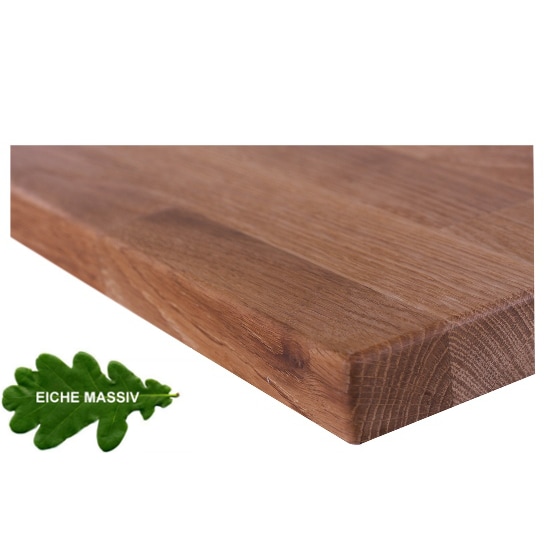 pemora Tischplatte Gastronomie Eiche massiv 80 x 80 cm - 40 mm stark