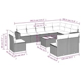 thumbnail of vidaXL 11-tlg. Garten-Sofagarnitur mit Kissen Grau Poly Rattan