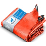 thumbnail of Abdeckplane 140 g/m² (6 x 10 m, Orange) wasserdichte Plane mit Ösen - Gewebeplane Schutzplane