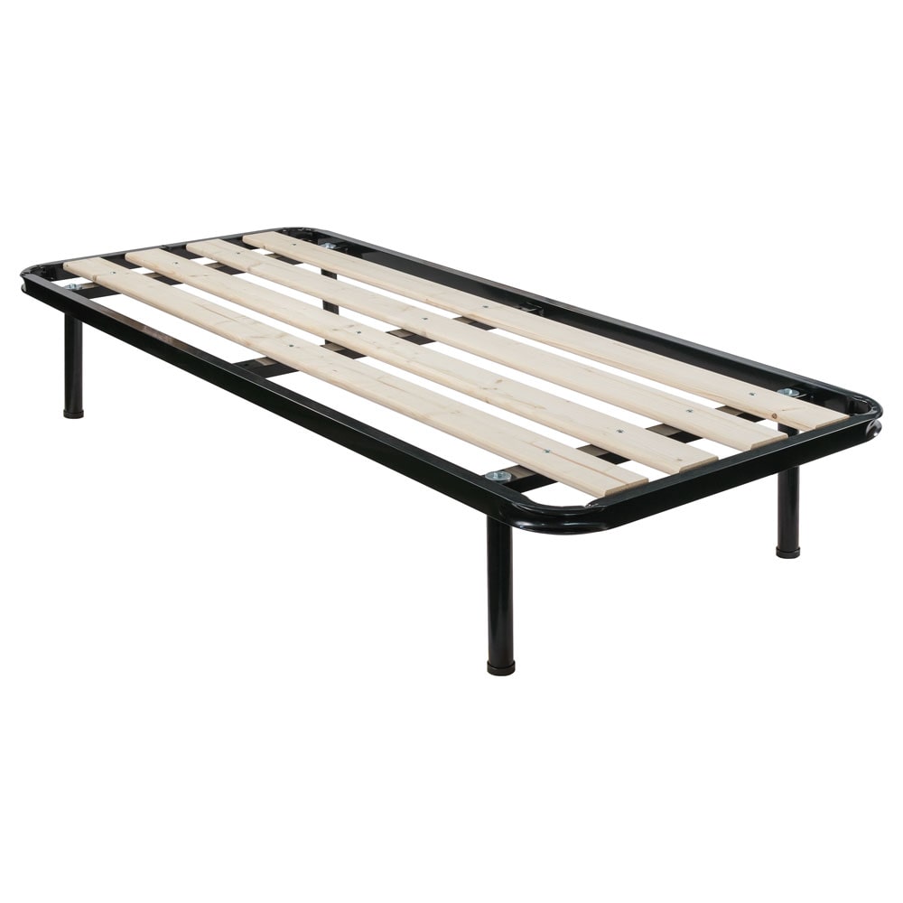 Rete ortopedica a doghe verticali singola 90x200 cm, con tavole in legno massello e telaio in metallo e piedi inclusi - Comprarredo