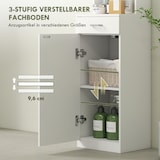 thumbnail of Badezimmerschrank Hochschrank Weiß 35x31x179 cm schmal mit Schublade Tür offenen Fächern verstellbarem Regal Kippschutz melaminbeschichtet