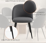 thumbnail of Set mit 4 gepolsterten Esszimmerstühlen aus Bouclé, Sessel für Wohnzimmer, Küche, modernes Design, Metallbeine, 53 x 44 x 81 cm