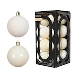 thumbnail of 16 Weihnachtskugeln Kunststoff 4cm klein & bruchsicher Christbaumkugeln Weihnachtsbaumkugeln Christbaumschmuck Weihnachtsbaumschmuck Uni Wollweiß