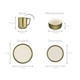 thumbnail of CreaTable Modern Industrial Weiss-gold Kombiservice 16-tlg Steinzeug