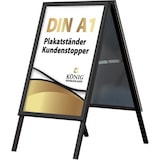thumbnail of Plakatständer Kundenstopper Keitum Black Line DIN A1 schwarz | beidseitig für 2 Plakate | entspiegelte Schutzscheiben | Gehwegaufsteller | Dreifke®