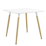 thumbnail of Helloshop26 - Vierkante MDF-eettafel/keukentafel/bureautafel 80 x 80 cm mat wit en beuken 03_0004123