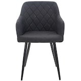 thumbnail of Juego de 4 sillas de comedor Shila en tela o terciopelo Negro/Tela