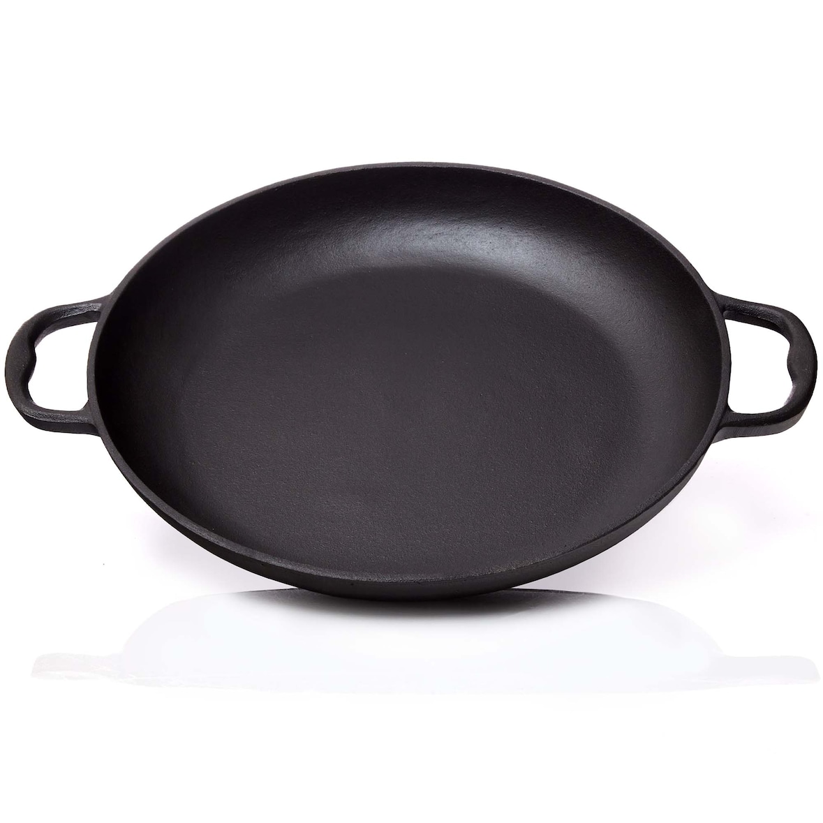 BBQ-Nerd® Paellapfanne aus Gusseisen Ø 36 cm (6 Personen) ? Antihaftpfanne mit Flachboden für traditionelle spanische Paella ? Gusspfanne
