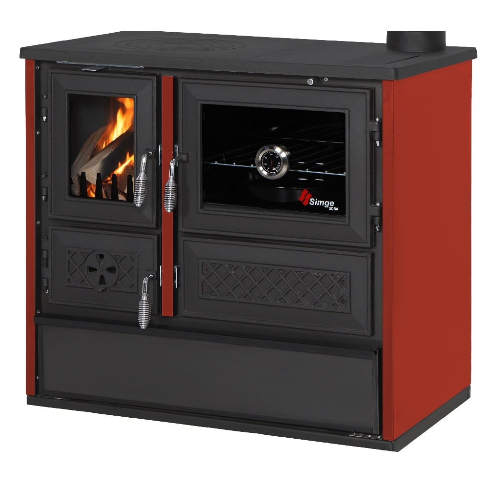EEK A Küchenofen Holzherd 802 - BELLA bordeaux - 9,12 kW