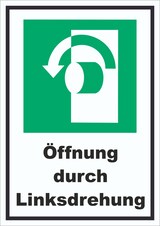 thumbnail of Öffnung durch Linksdrehung Schild A1 (594x841mm)