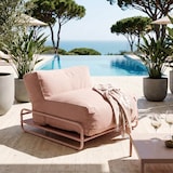 thumbnail of Chauffeuse pour salon de jardin modulable avec structure rose poudré, L 97 x l 97 x h 77 cm Oviala