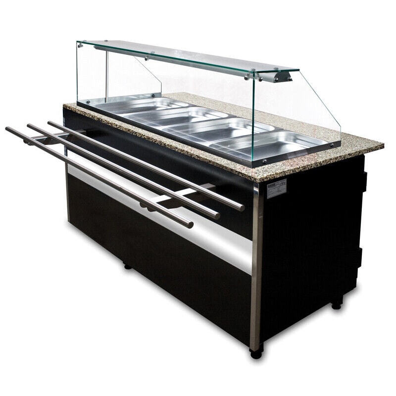 Gastro Heiße Theke Bain Marie Warmvitrine Buffetvitrine 4x 1/1 GN 1500x800x1250 mm