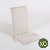 thumbnail of Pacote 6 unidades - Almofada para poltrona de jardim reclinável com encosto. Olefina cor crua