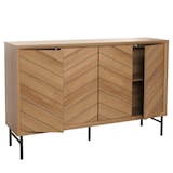 thumbnail of Aparador HWC-M50, mueble cajonera aparador alto, madera maciza mango 94x151x40cm ~ natural