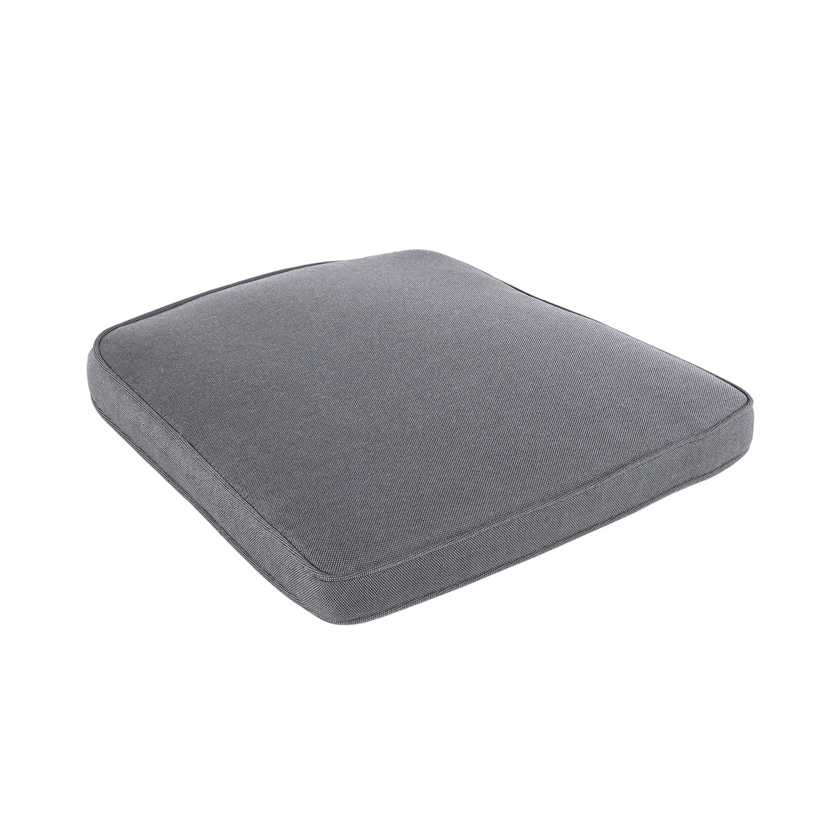 Cojín para sillas de jardín curvado Olefin color gris, Tamaño 45x47x5 cm, No pierde color, Desenfundable