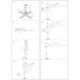 thumbnail of Ombrellone da Giardino Saturno Decentrato 3x3 m in Alluminio grigio Telo Tortora