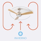 thumbnail of Ventilatore da Soffitto Alaska a 3 Pale e 6 Velocità con Luce 56w Legno Thinia Home