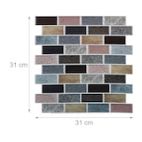 thumbnail of Relaxdays Fliesenaufkleber 10er Set, Steinoptik, selbstklebend, Küche & Bad, 31x31cm, Klebefliesen, Design A, mehrfarbig