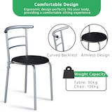 thumbnail of Yaheetech Essgruppe 3-teilig, Esszimmergruppe mit 2 Stühlen Set, Küchentisch-Set, Sitzgruppe Küchentisch mit Ablage, Holztisch Balkontisch, Schwarz