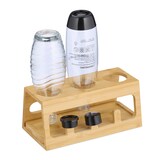 thumbnail of Relaxdays Flaschenhalter kompatibel mit Sodastream-Flaschen, Bambus, mit Abtropfschale, 3er Flaschenständer, natur