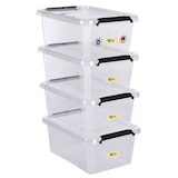 thumbnail of Aufbewahrungsbox mit Deckel 4er Set 12,5 Liter Kunststoffbox Stapelbox Lagerbox Regalbox