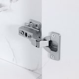 thumbnail of Armário de parede HWC-L86, armário alto de casa de banho, melamina FSC® 2 portas 3 compartimentos 160x33cm ~ branco com aspeto de mármore