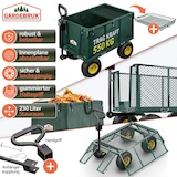 thumbnail of GARDEBRUK® Transportwagen 550kg Belastbar Profilräder Luftbereift Lenkachse Plane Bollerwagen Handwagen Gartenwagen