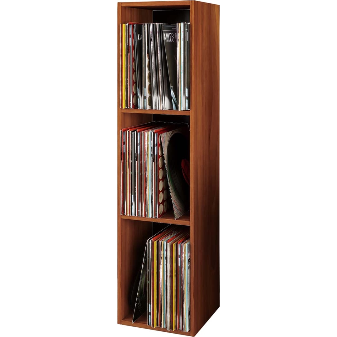 Platto3 Regal für LP 3 Ablagen Nussbaum dekor.