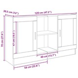 thumbnail of vidaXL Sideboard Artisan-Eiche 120x30,5x70 cm Holzwerkstoff