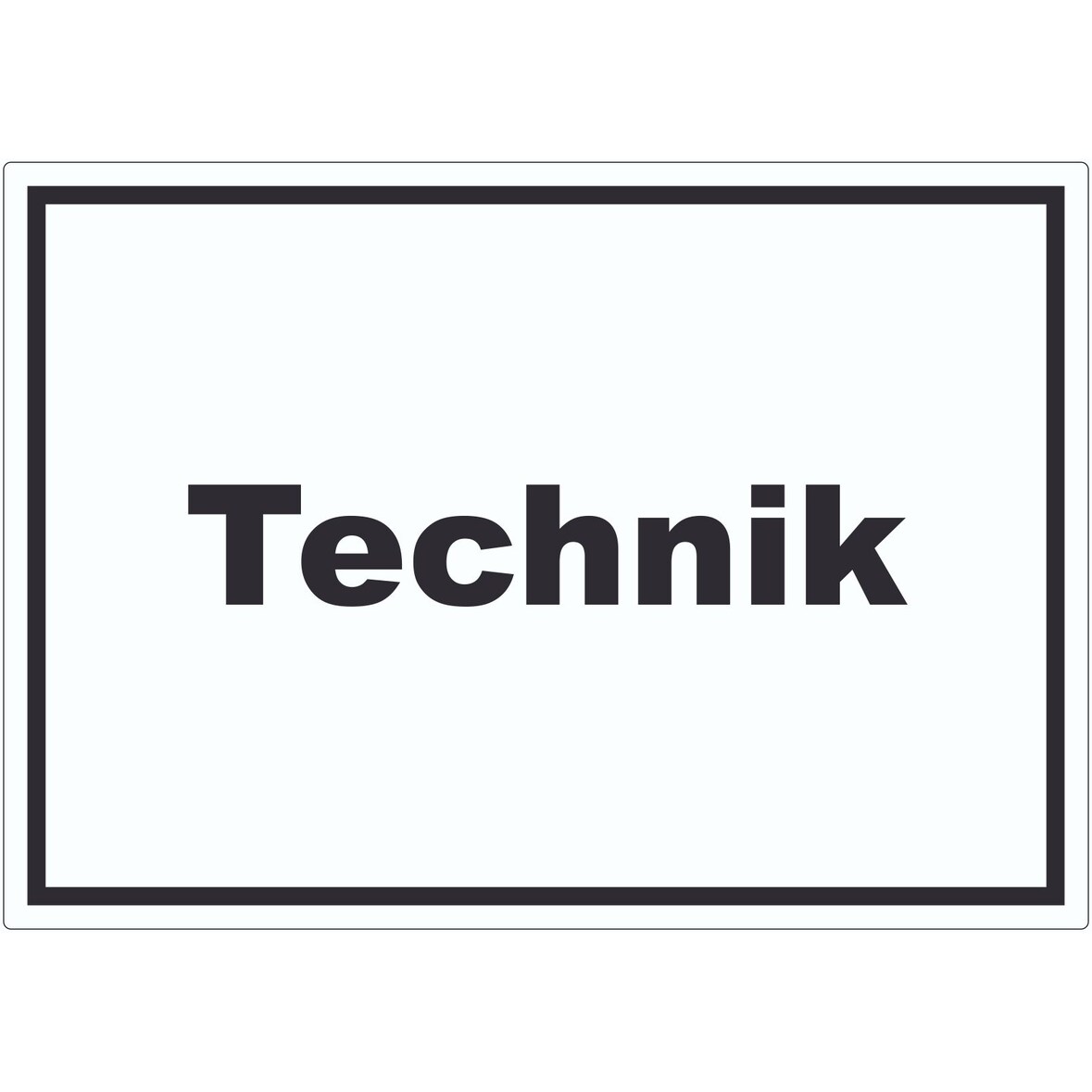 Technik Aufkleber mit Text Hauswirtschaftsraum waagerecht A2 (420x594mm)